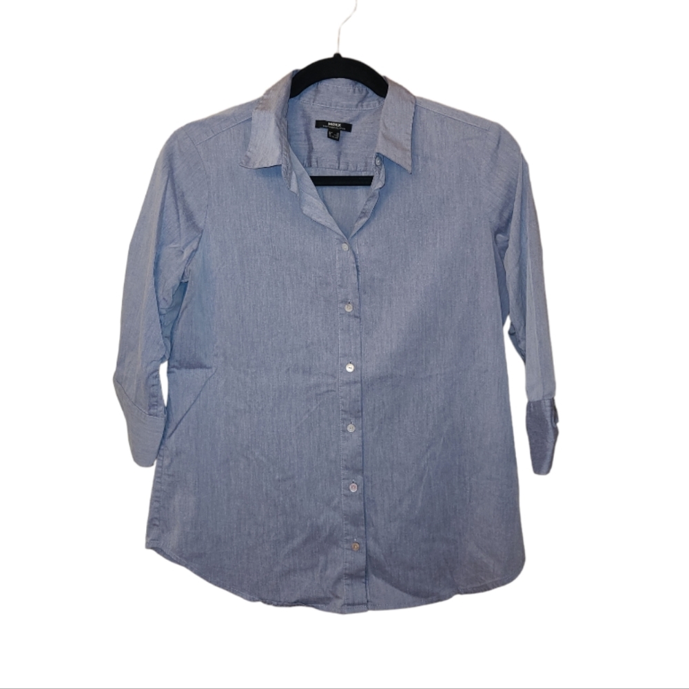 MEXX Womans Grey Button Down Dress Shirt